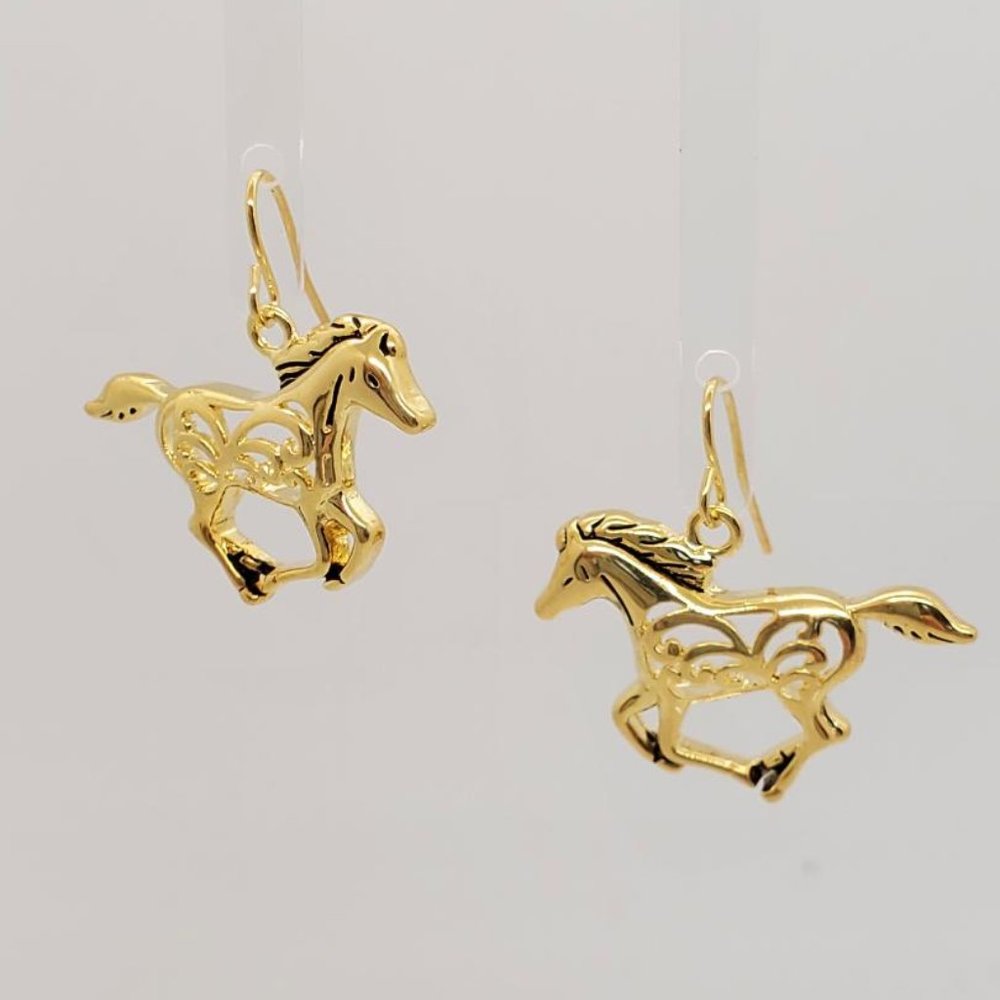 Nickel free fashion horse earrings